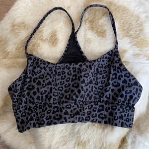 Varley size small Grey and black leopard sports bra